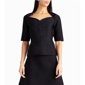 Nicole Miller Sweetheart Top Black Lucy Knit Retail $109 NWT Size XL